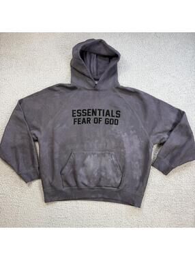 Fear Of God Essentials Hoodie Distressed Washed One Of One Fade Pullover M